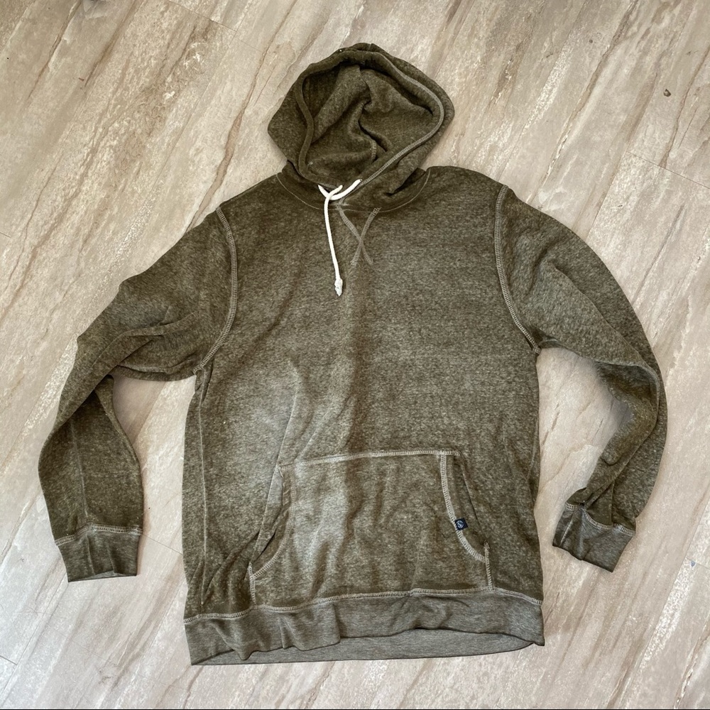 Green acid wash oversized hooded sweatshirt size m
